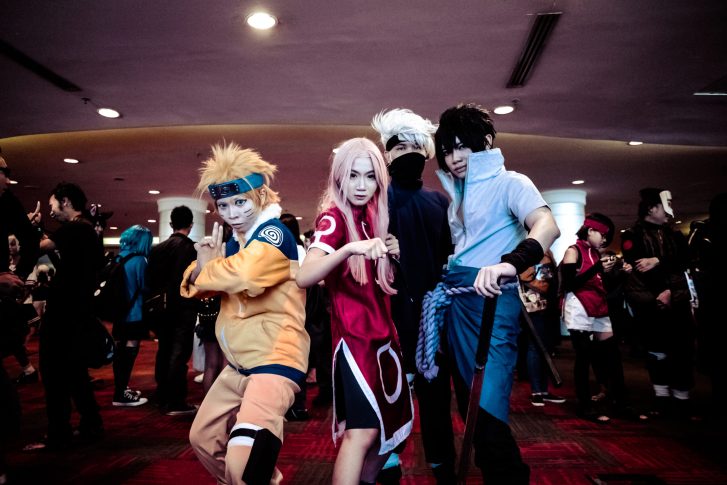 Four person in naruto costume