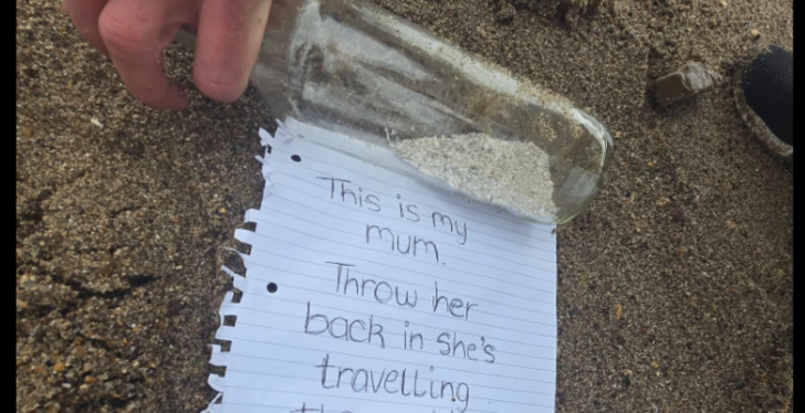 Beachgoer Finds A Bottle Containing A Woman's Ashes