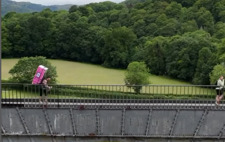 Man Carries 70 Mile Hike Carrying 80 Pound Fridge On His Back