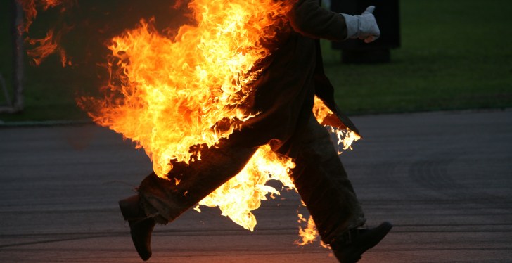 Man Sets Himself On Fire To Break World Record — Is He Insane